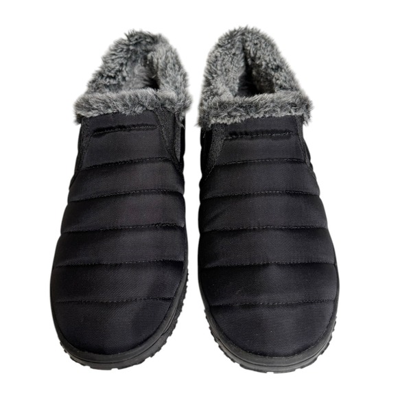 Minnetonka Timpson‎ Tulsa Women's SlipOn Slippers 7 Black Fur Comfort Shoes  SU - Picture 1 of 8